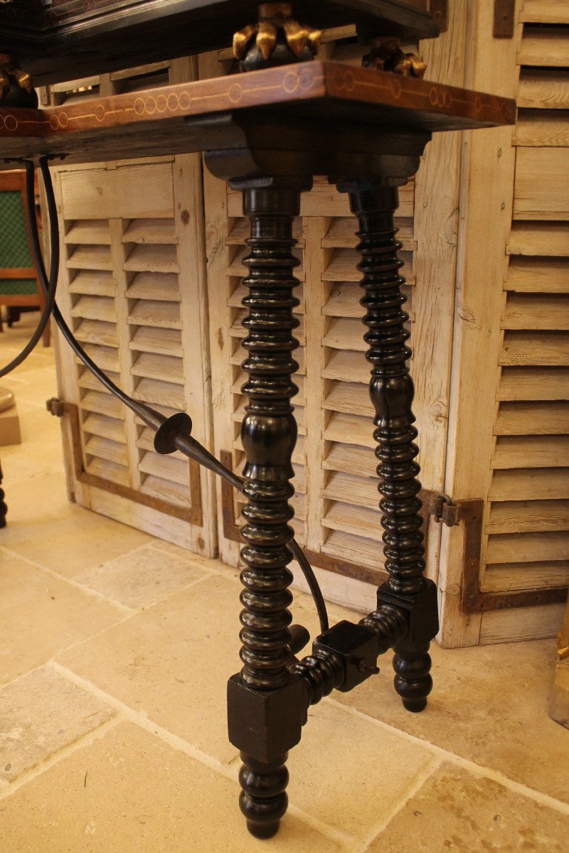 Travel Cabinet And Its Base, 17th Century Spanish Work-photo-4