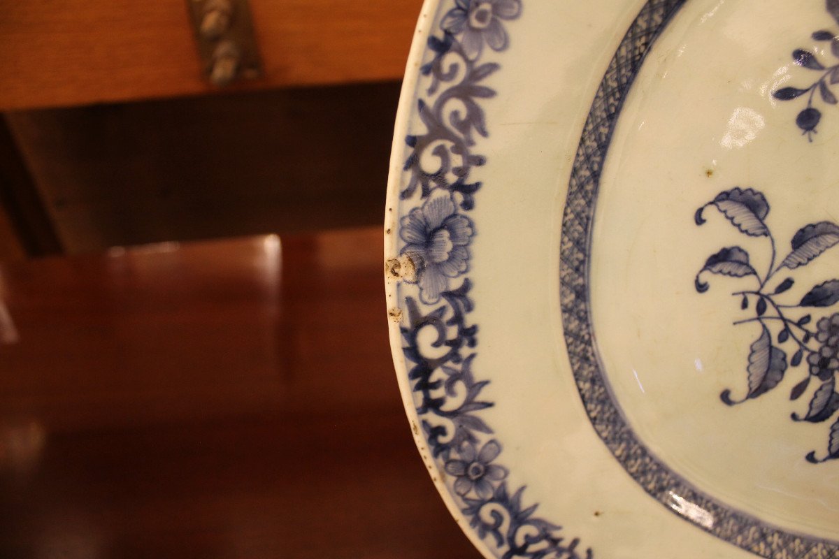 Pair Of Oval Dishes In Blue And White Porcelain, China, Eighteenth Century-photo-4