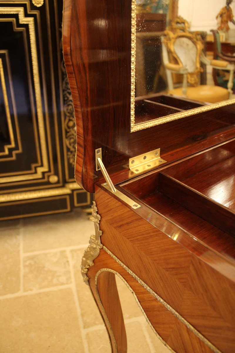 Louis XV Style Worker Inlaid With Rosewood, Late 19th Century-photo-7