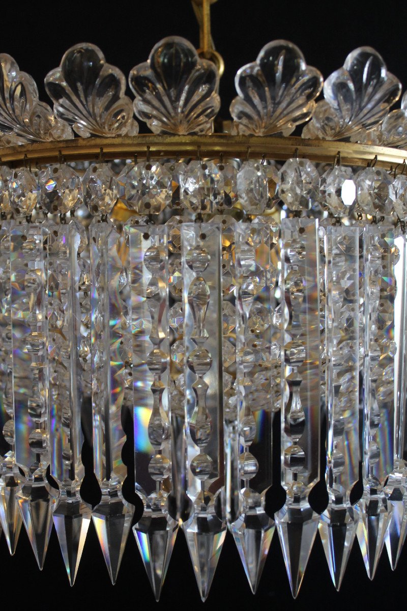 Baccarat - Ceiling Chandelier With Large Prisms, Circa 1900-photo-1