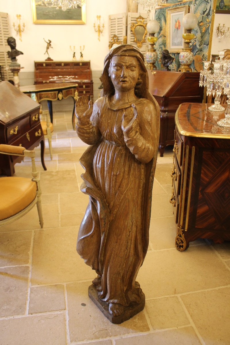 Important Virgin In Oak, 17th Century Period