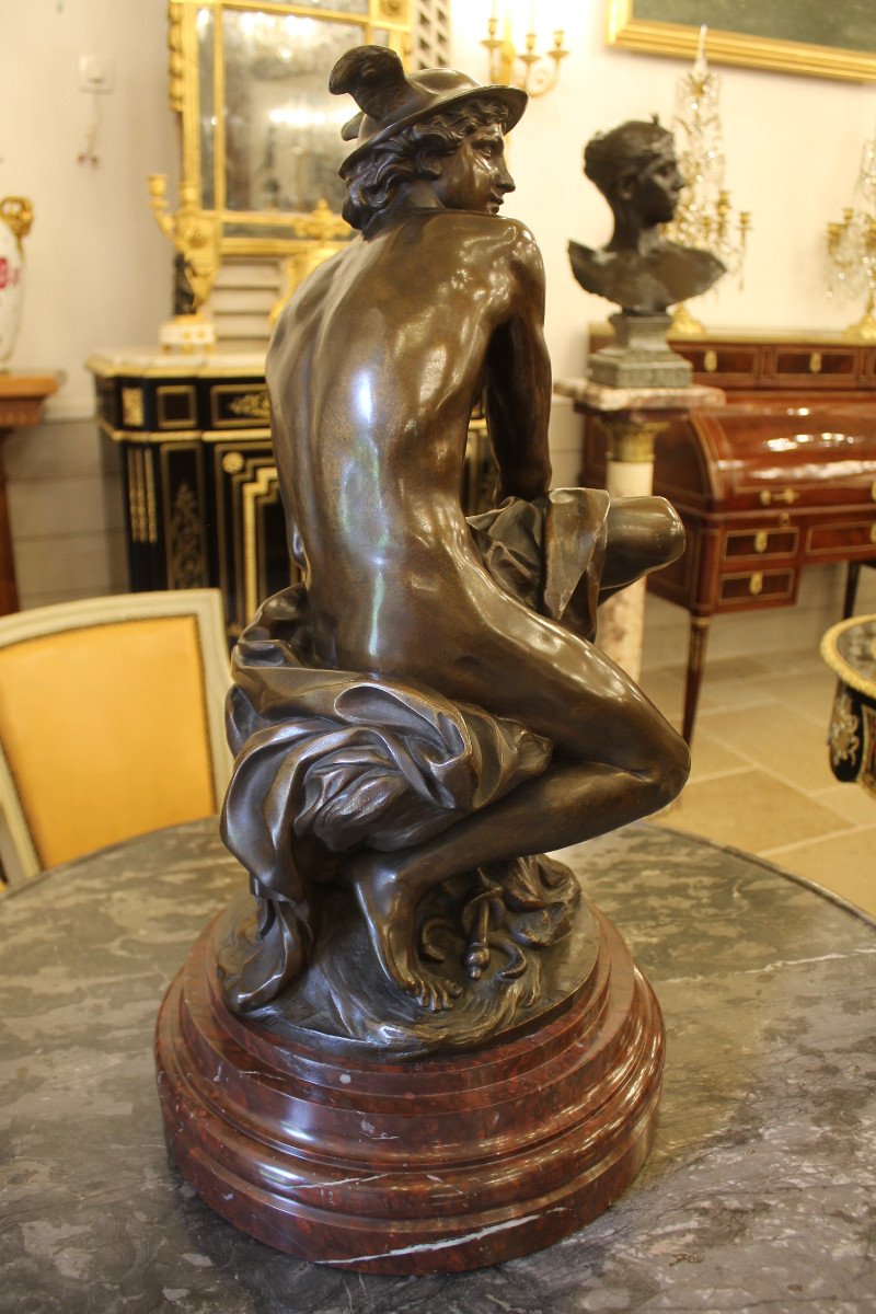 Mercury - Important Bronze Sculpture By Eugène Cornu (1827-1899)-photo-4