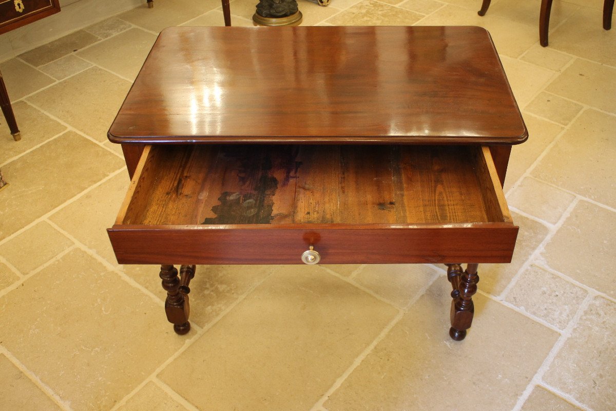 Louis XIV Table In Mahogany And Gaïac, Nantes Work From The Eighteenth Century-photo-2