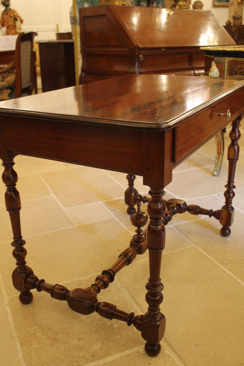 Louis XIV Table In Mahogany And Gaïac, Nantes Work From The Eighteenth Century-photo-3