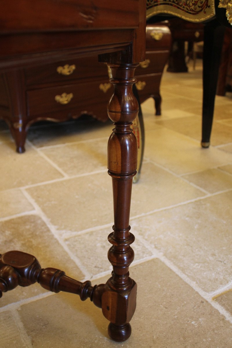 Louis XIV Table In Mahogany And Gaïac, Nantes Work From The Eighteenth Century-photo-1