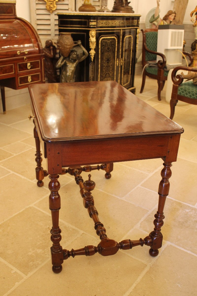 Louis XIV Table In Mahogany And Gaïac, Nantes Work From The Eighteenth Century-photo-3