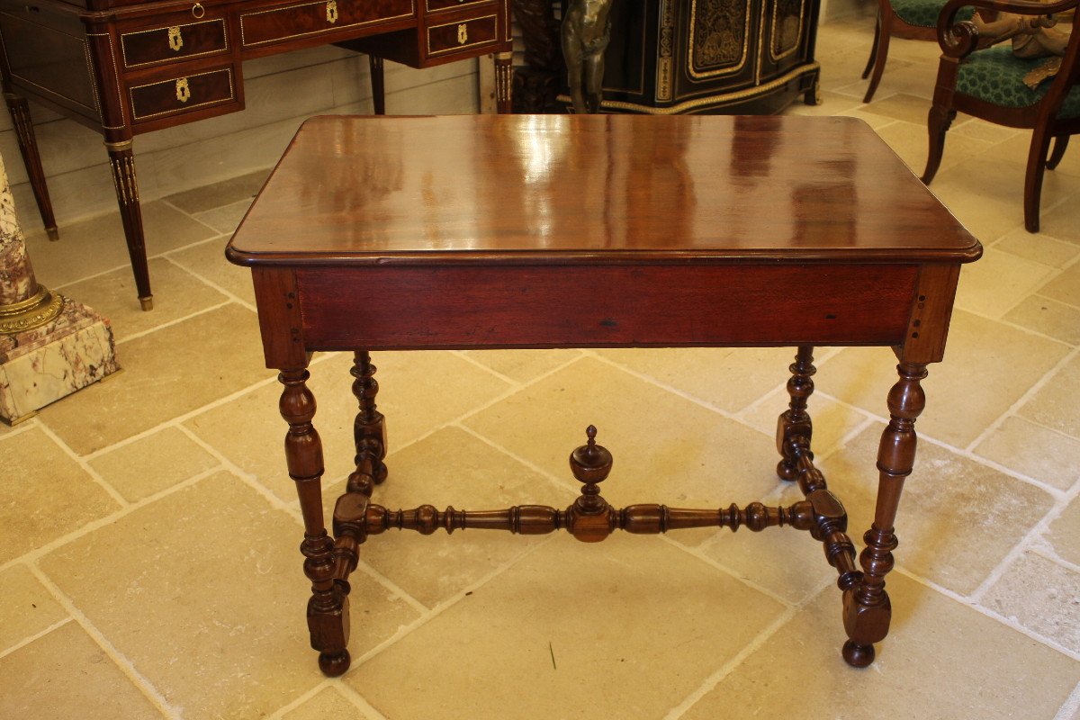 Louis XIV Table In Mahogany And Gaïac, Nantes Work From The Eighteenth Century-photo-4