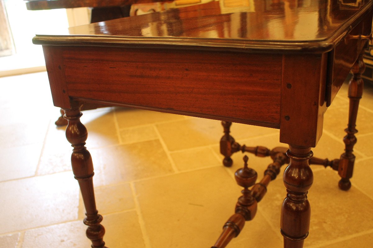 Louis XIV Table In Mahogany And Gaïac, Nantes Work From The Eighteenth Century-photo-7