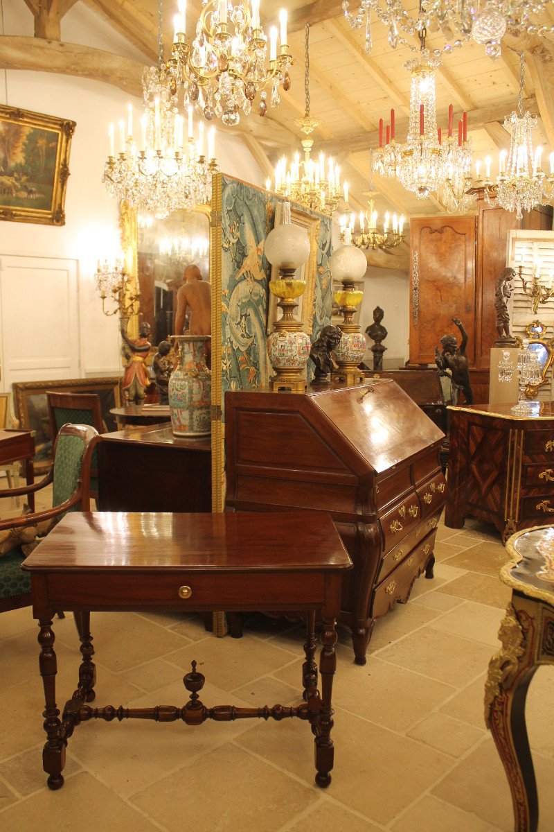 Louis XIV Table In Mahogany And Gaïac, Nantes Work From The Eighteenth Century-photo-8