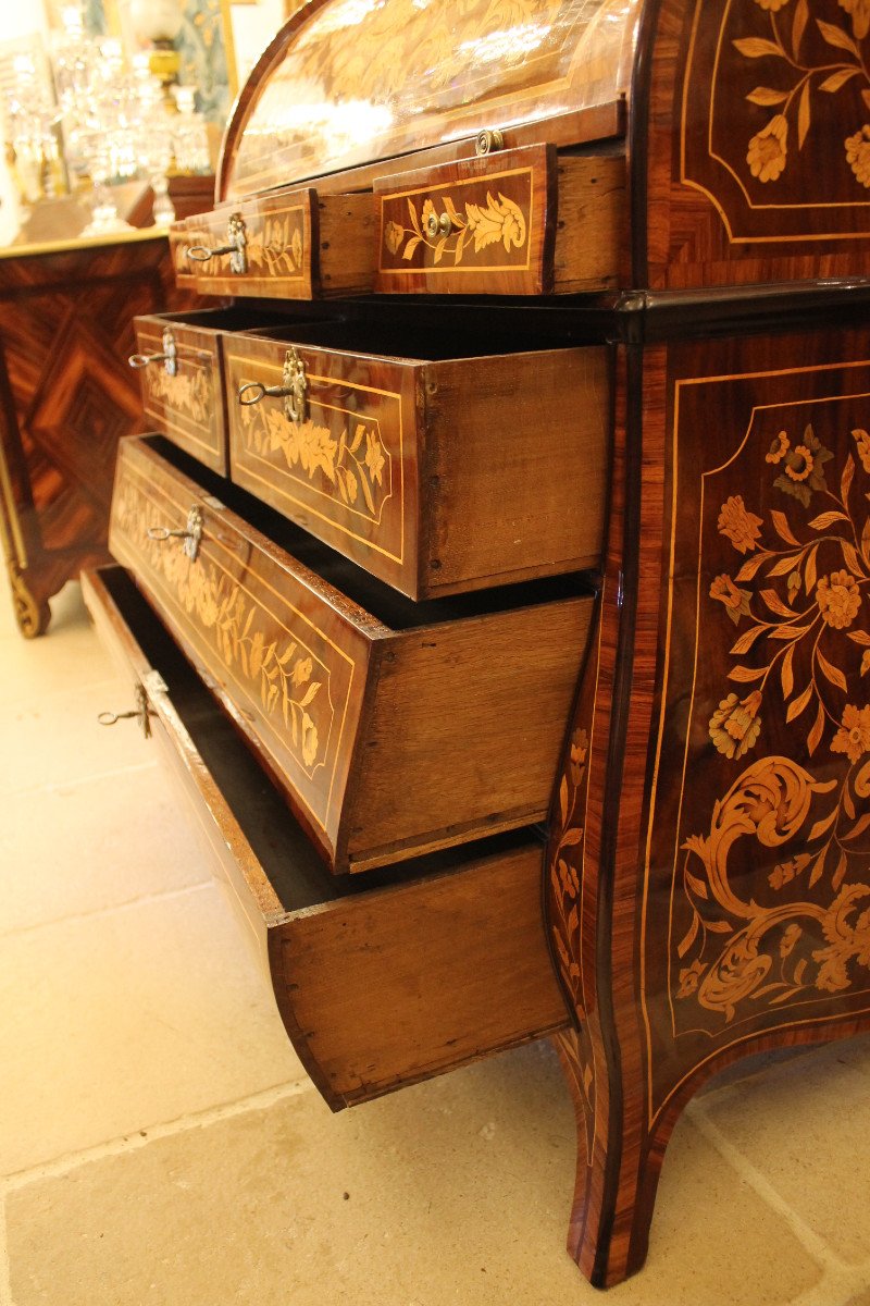 Scriban Commode Cylinder, Dutch Work Late Eighteenth, Early Nineteenth Century-photo-4