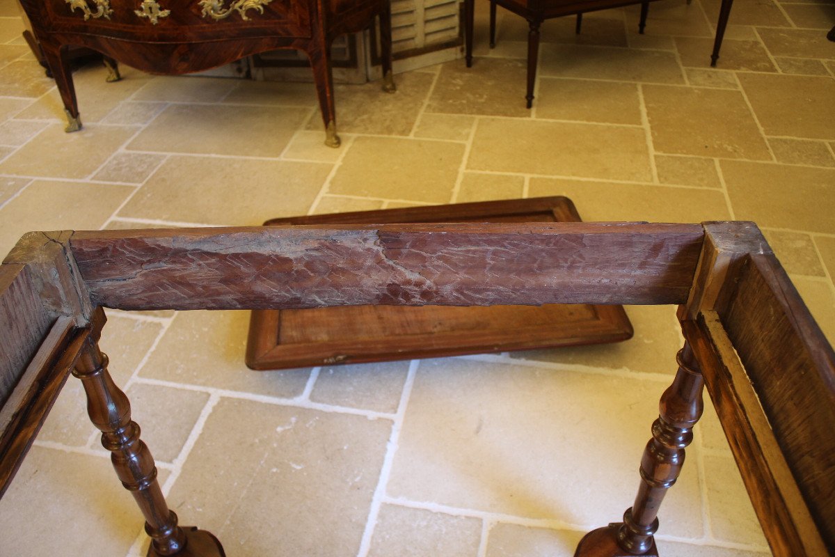 Louis XIV Table In Satin Ribbon And Gaïac, Rochelais Work, Early 18th Century-photo-6