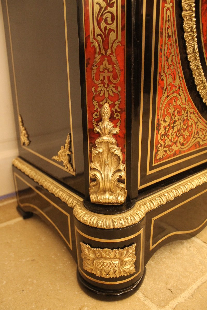 Meuble à Hauteur d'Appui En Marqueterie Boulle, époque Napoléon III-photo-1