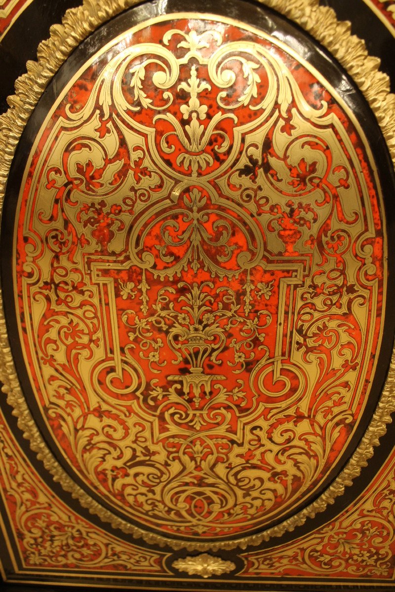 Meuble à Hauteur d'Appui En Marqueterie Boulle, époque Napoléon III-photo-3