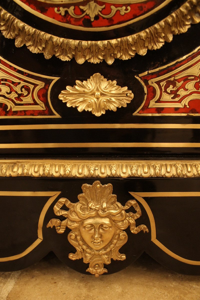 Meuble à Hauteur d'Appui En Marqueterie Boulle, époque Napoléon III-photo-5