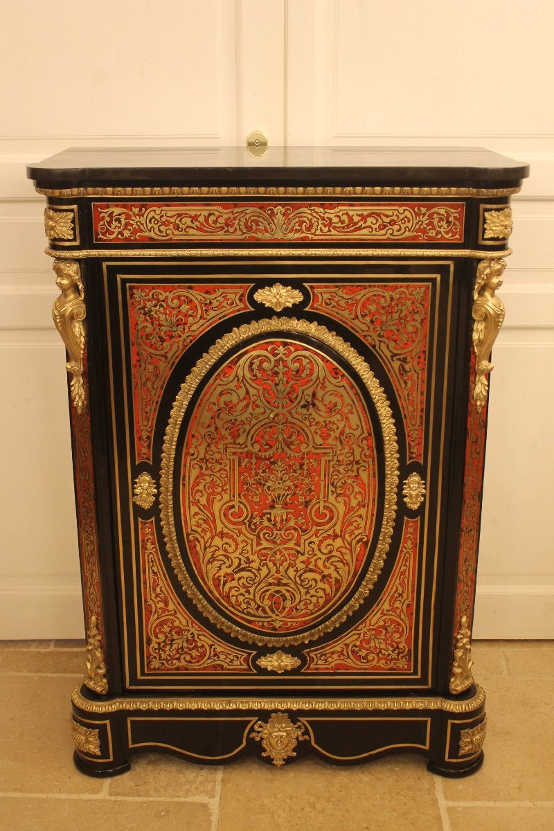 Meuble à Hauteur d'Appui En Marqueterie Boulle, époque Napoléon III