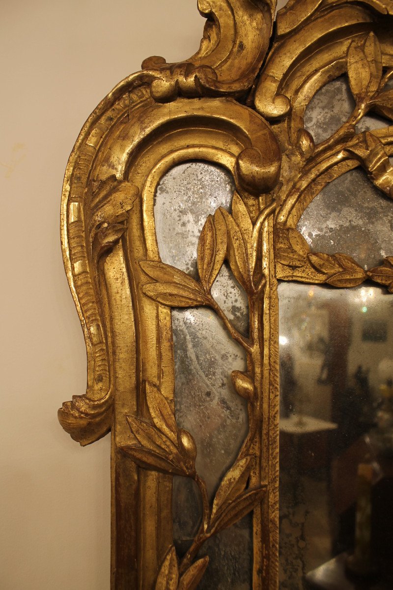 Large Provencal Mirror With Parecloses, Louis XV Period-photo-2