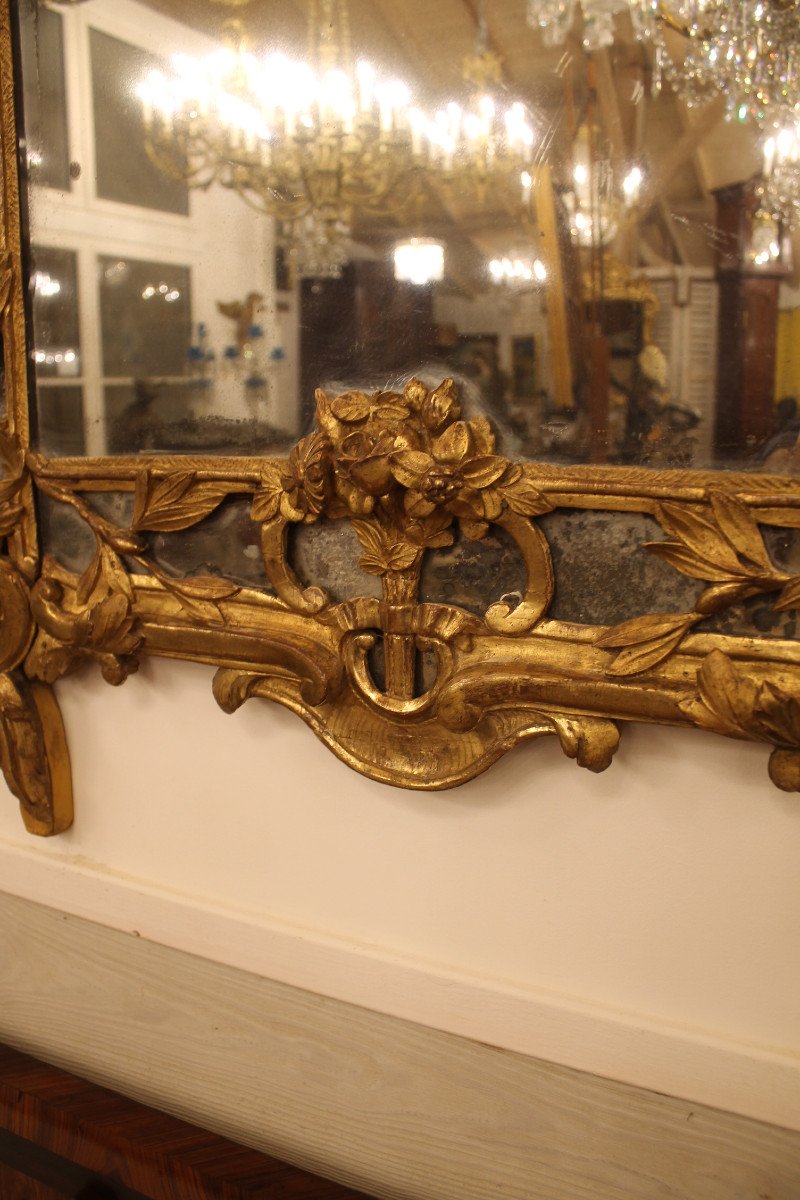 Large Provencal Mirror With Parecloses, Louis XV Period-photo-4