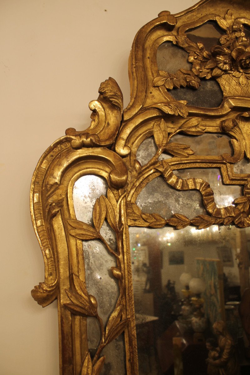 Large Provencal Mirror With Parecloses, Louis XV Period-photo-6