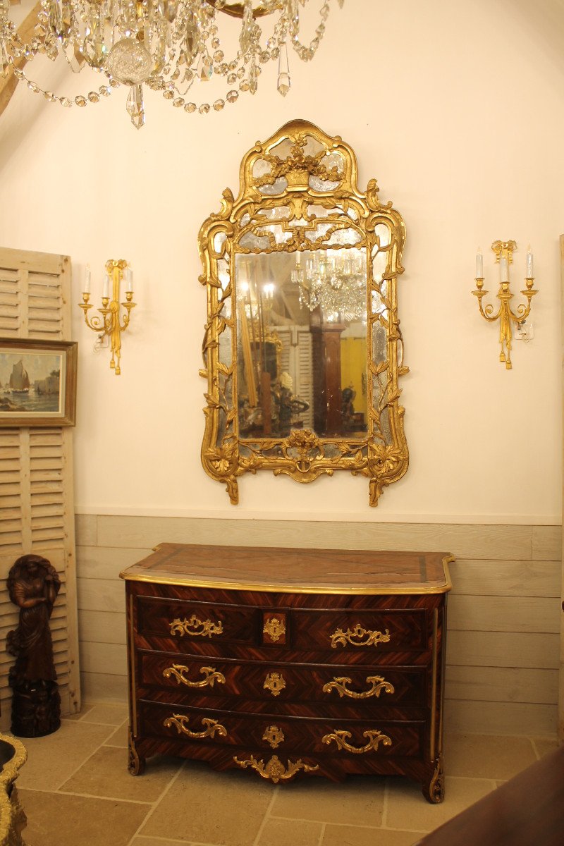 Large Provencal Mirror With Parecloses, Louis XV Period-photo-8