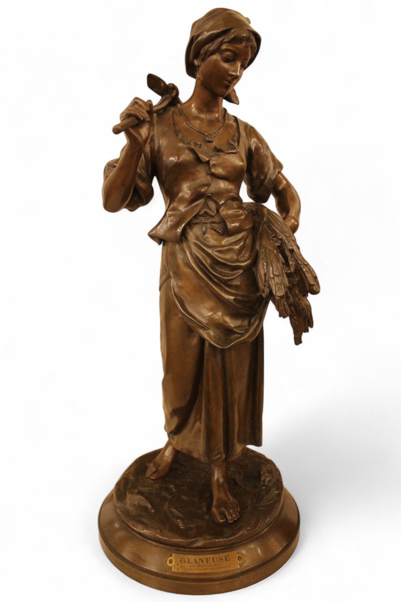 Aizelin Eugène-antoine (1821-1902) - Gleaner, Large Bronze Sculpture