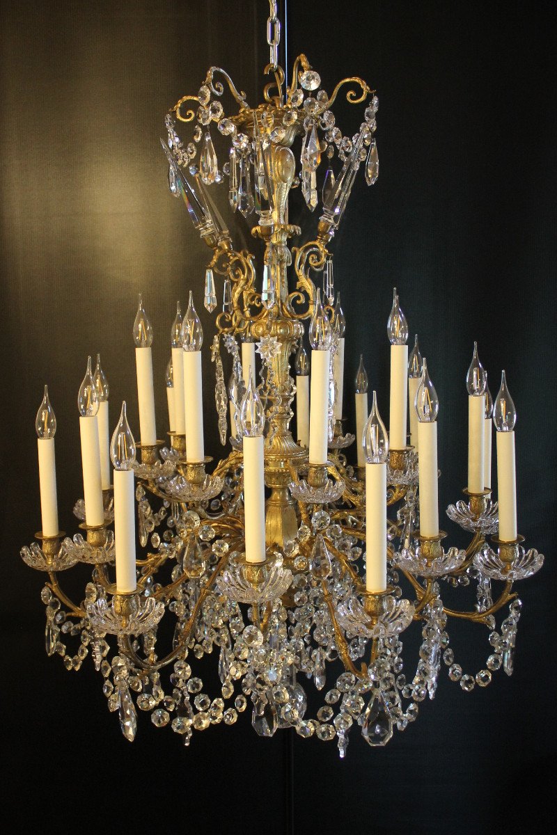 Baccarat, Important Chandelier With 24 Lights, Mid-19th Century-photo-2