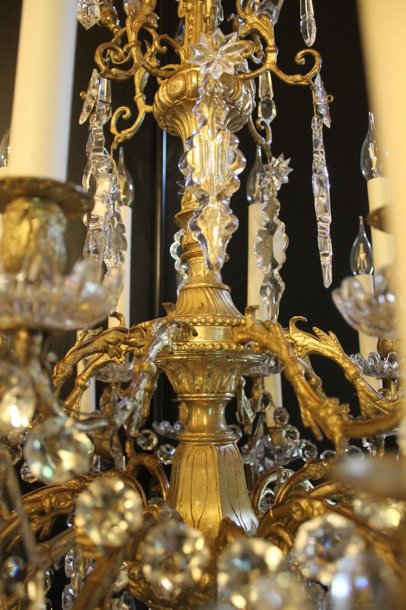 Baccarat, Important Chandelier With 24 Lights, Mid-19th Century-photo-8