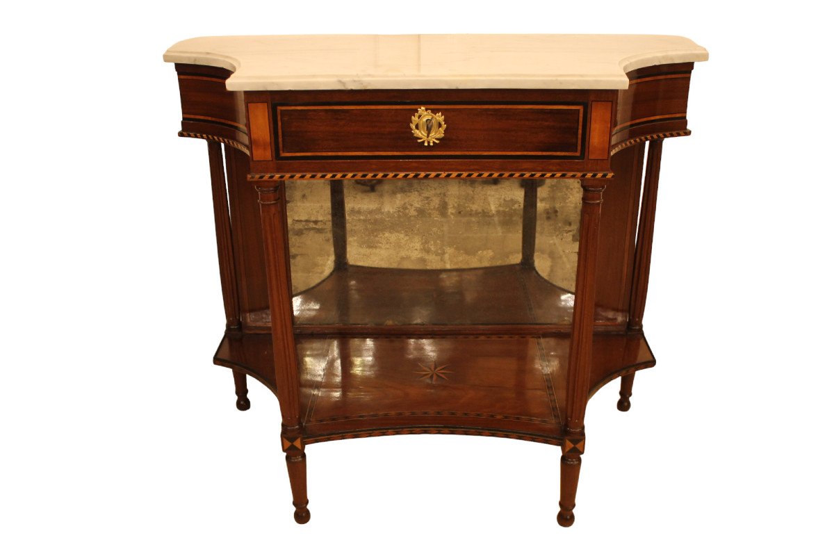 Louis XVI Console With Curved Sides, Bordeaux, End Of The 18th Century