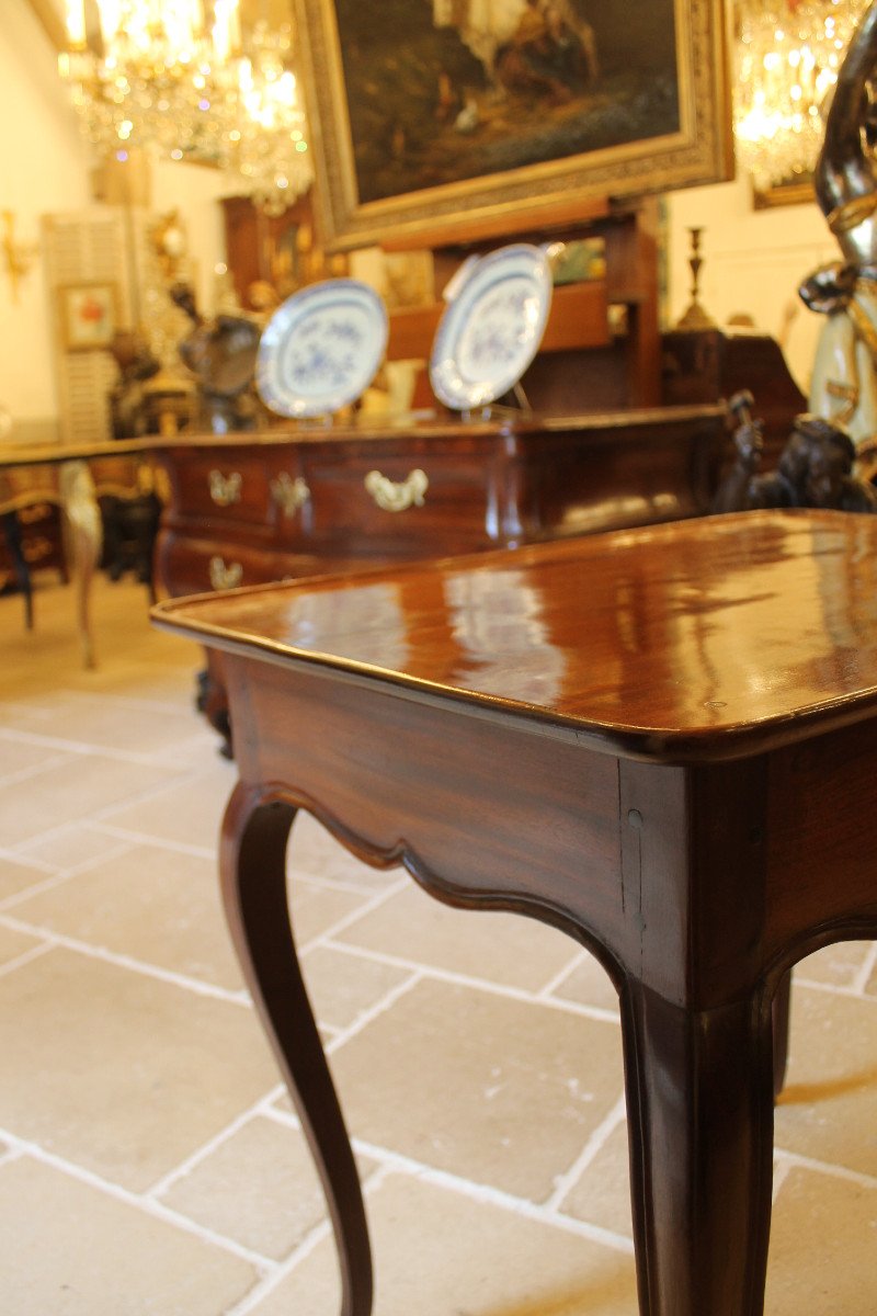 Cabaret Table In Solid Mahogany, Nantes, Louis XV Period-photo-2