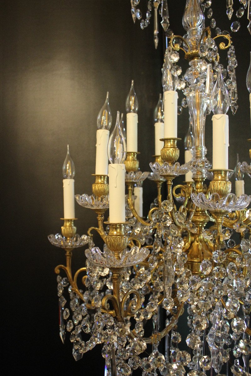 Baccarat, Important Chandelier With 18 Lights, Mid-19th Century-photo-3