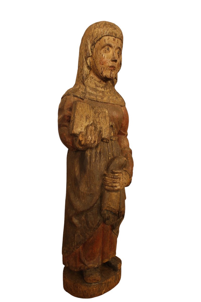 Saint In Polychrome Carved Wood, Germany Late 16th Early 17th Century