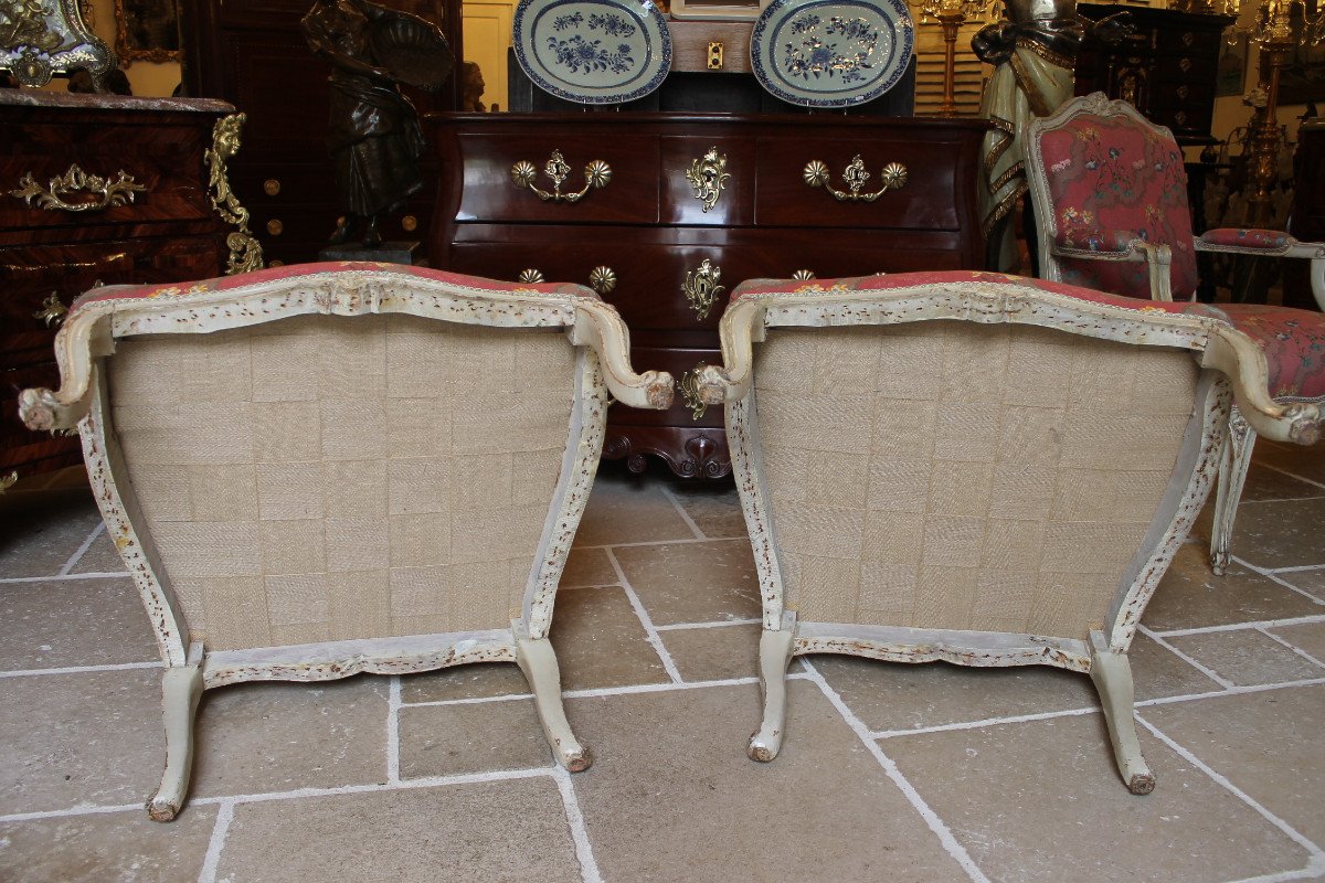 Suite Of Four Armchairs To The Queen, Louis XV Period, Stamped Ib Lelarge-photo-5