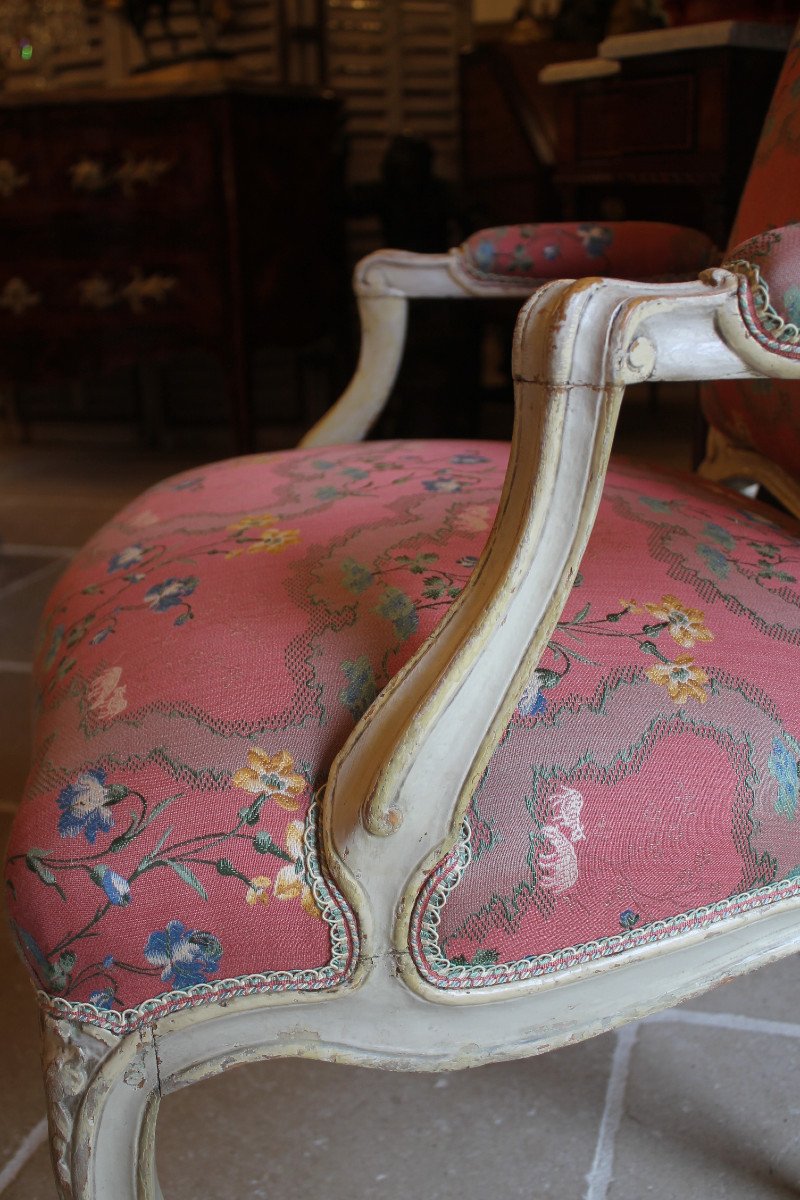 Suite Of Four Armchairs To The Queen, Louis XV Period, Stamped Ib Lelarge-photo-7