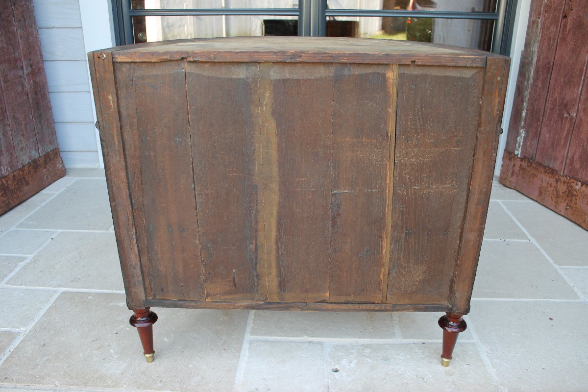 Commode Demi Lune Louis XVI, Fin Du XVIIIème Siècle-photo-7