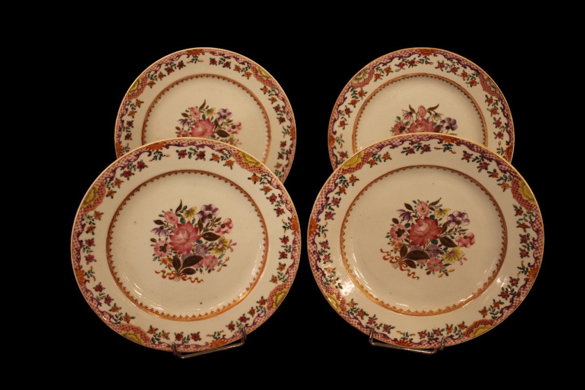 China Set Of Four Plates East India Company