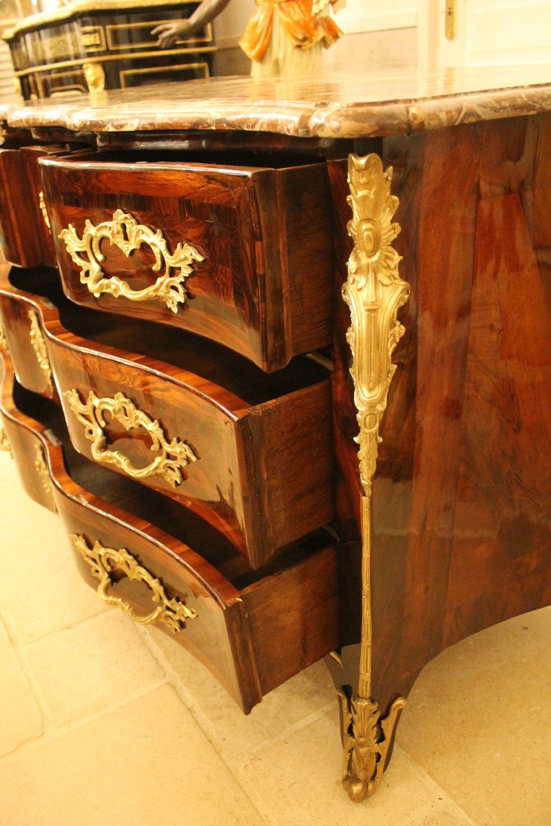 Commode Louis XV Estampillée G.SCHWINGKENS, Bronzes Au C Couronné-photo-2