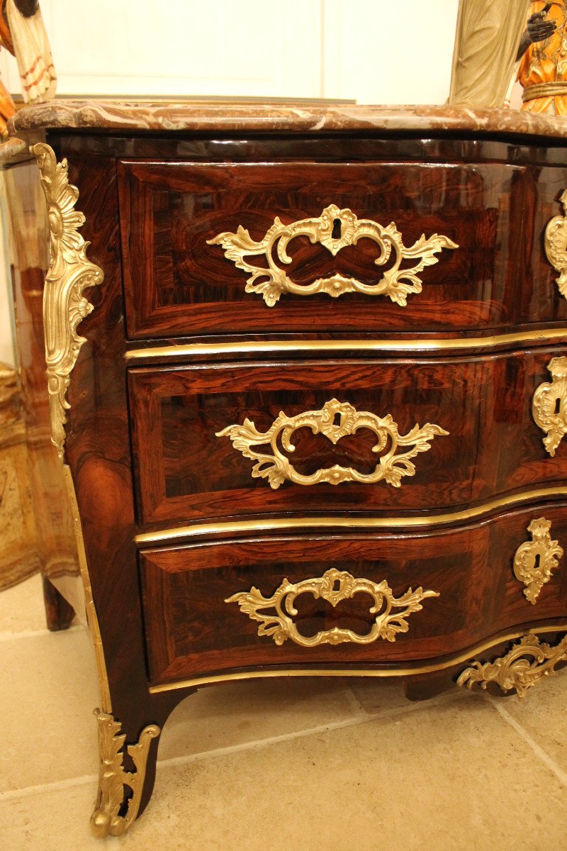 Commode Louis XV Estampillée G.SCHWINGKENS, Bronzes Au C Couronné-photo-2