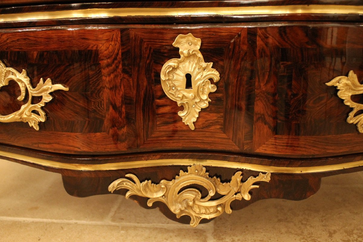 Commode Louis XV Estampillée G.SCHWINGKENS, Bronzes Au C Couronné-photo-5