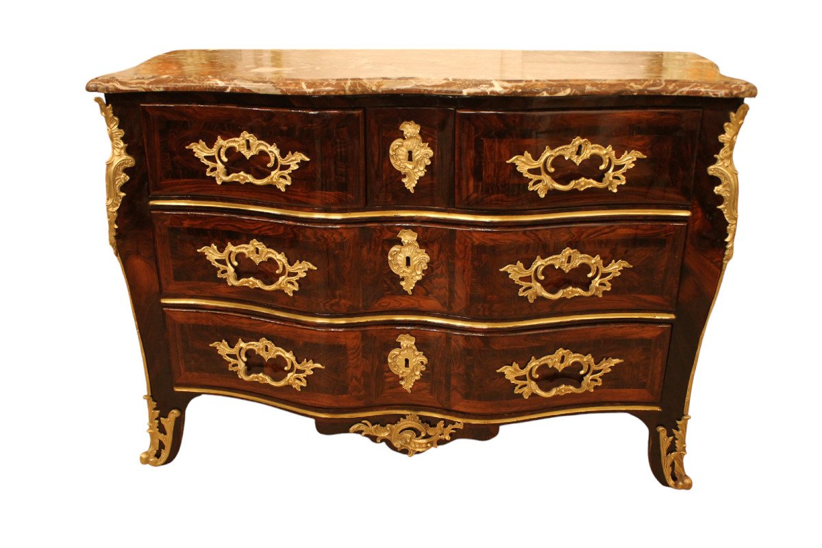 Commode Louis XV Estampillée G.SCHWINGKENS, Bronzes Au C Couronné