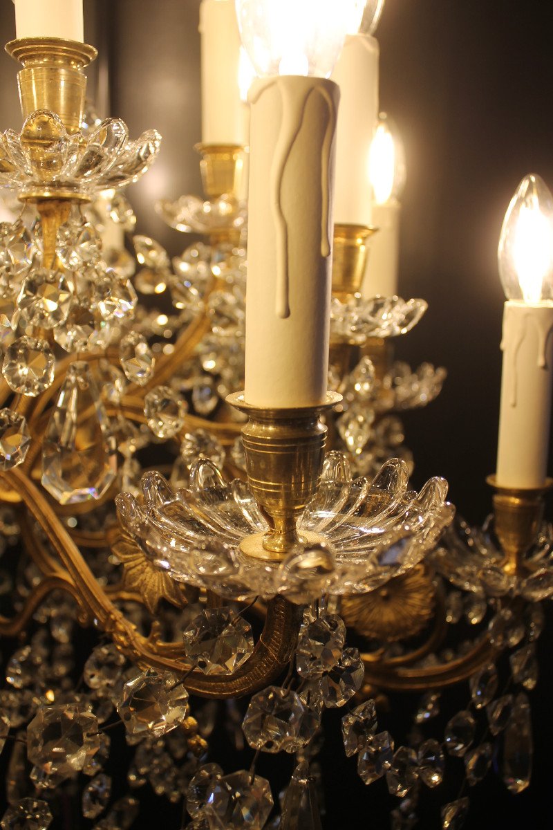 Important Bronze And Crystal Chandelier With 24 Lights, Napoleon III Period-photo-3