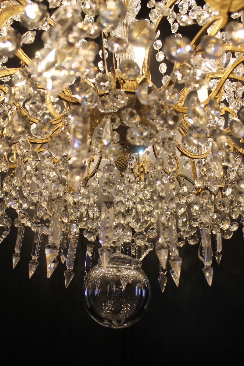 Important Bronze And Crystal Chandelier With 24 Lights, Napoleon III Period-photo-4