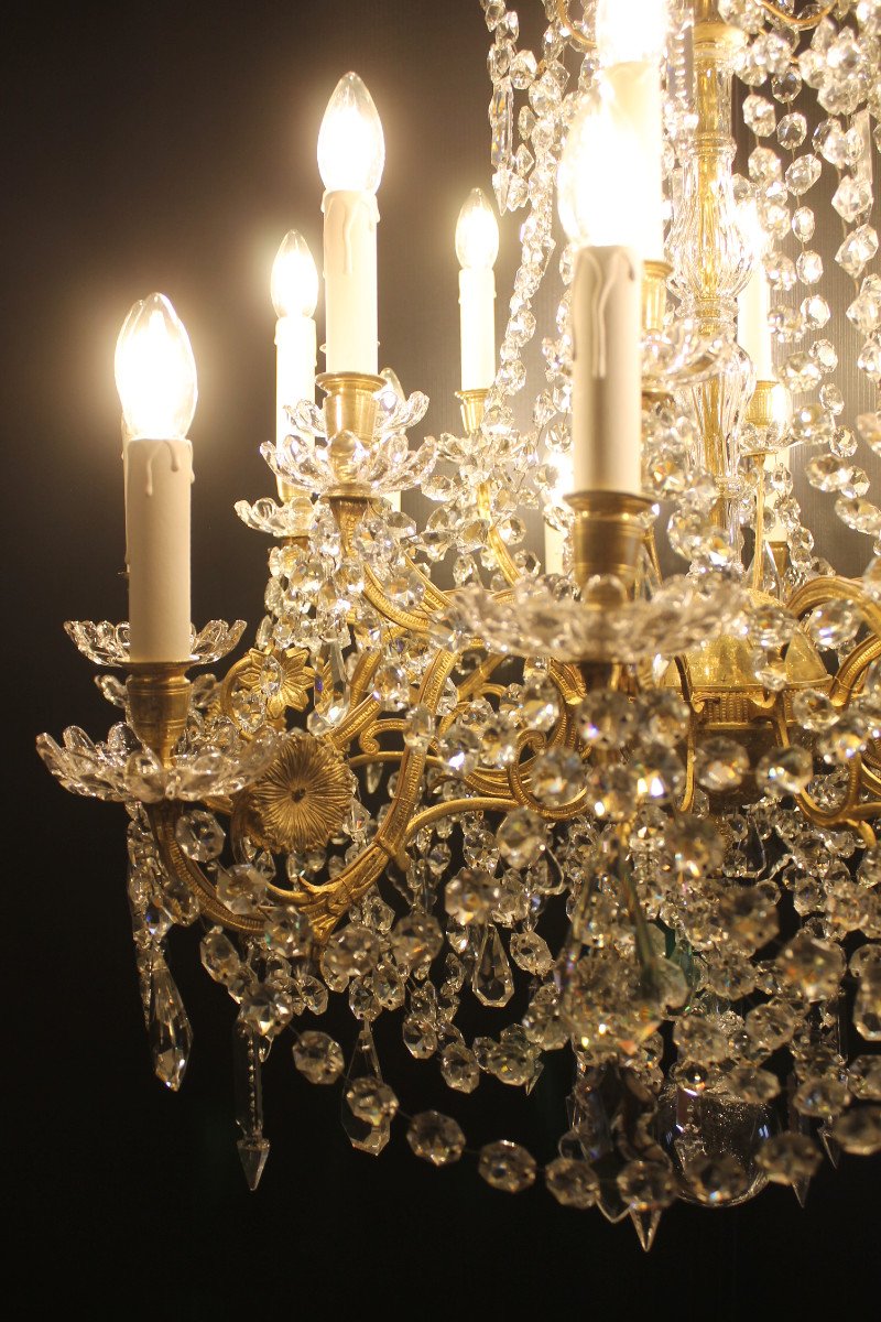 Important Bronze And Crystal Chandelier With 24 Lights, Napoleon III Period-photo-5