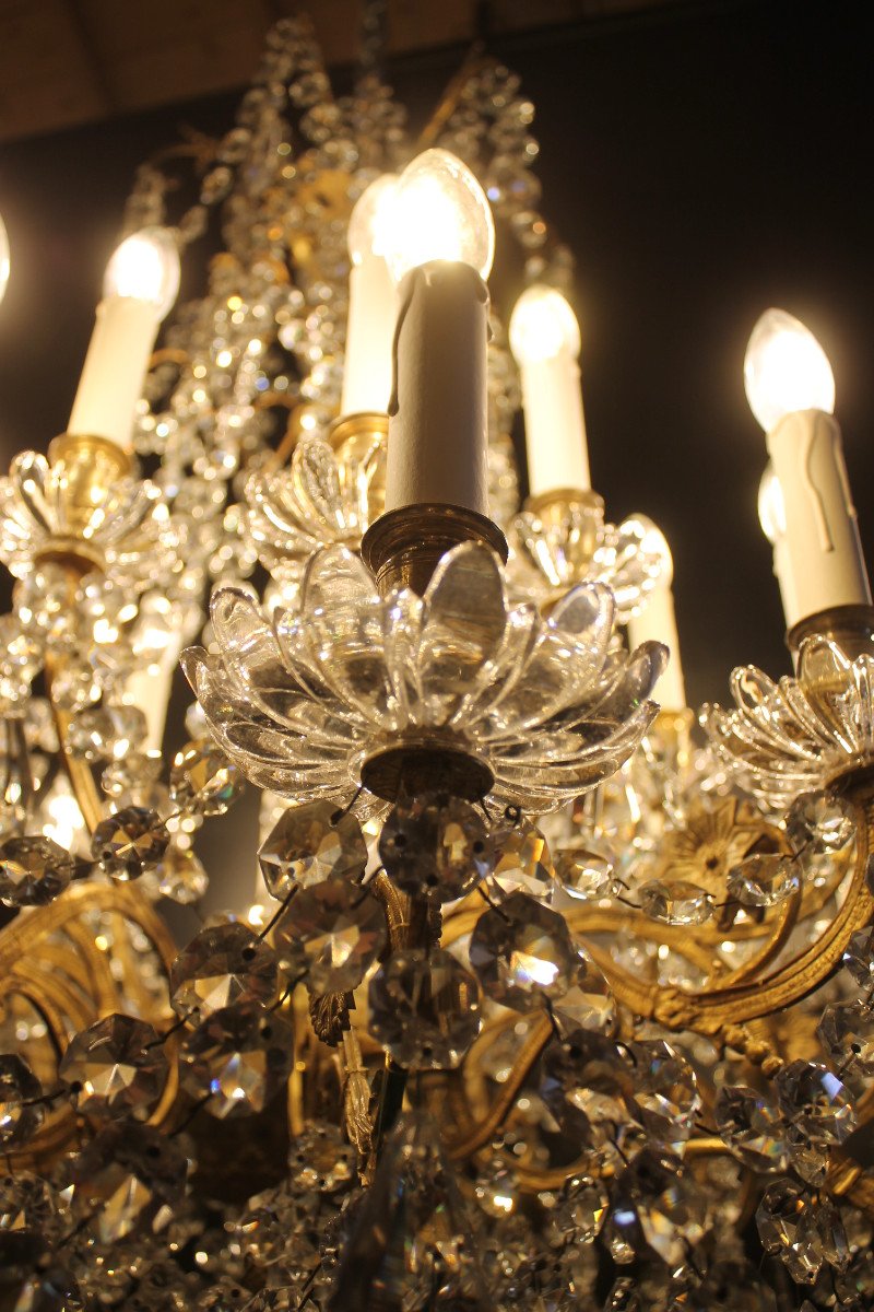 Important Bronze And Crystal Chandelier With 24 Lights, Napoleon III Period-photo-6