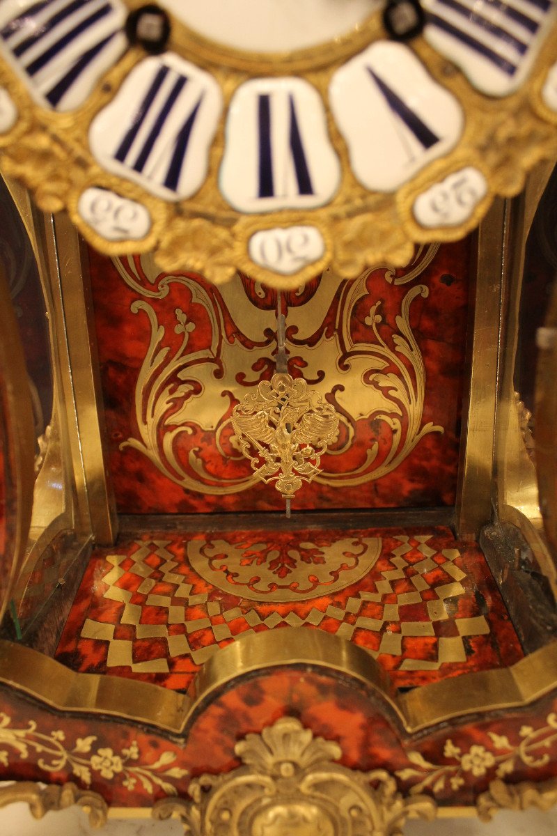 Cartel Et Sa Console Louis XV En Marqueterie Boulle, Estampille A Dubois-photo-1