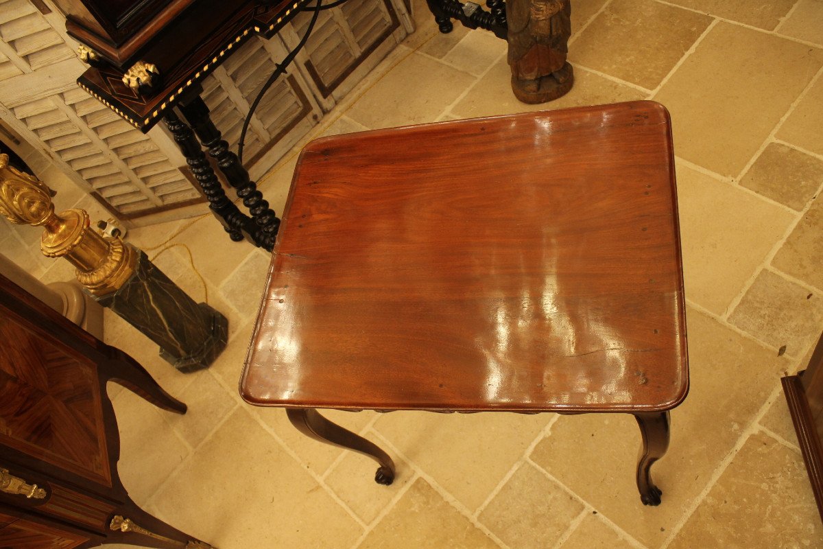 Louis XV Cabaret Table In Solid Mahogany-photo-4