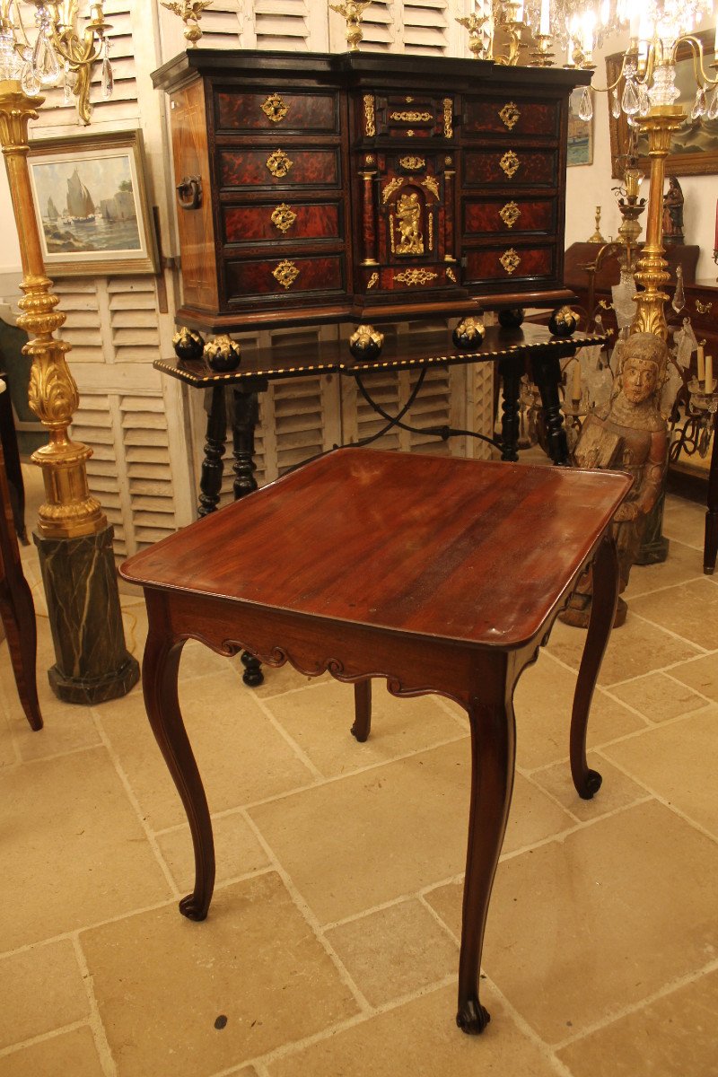 Louis XV Cabaret Table In Solid Mahogany-photo-1