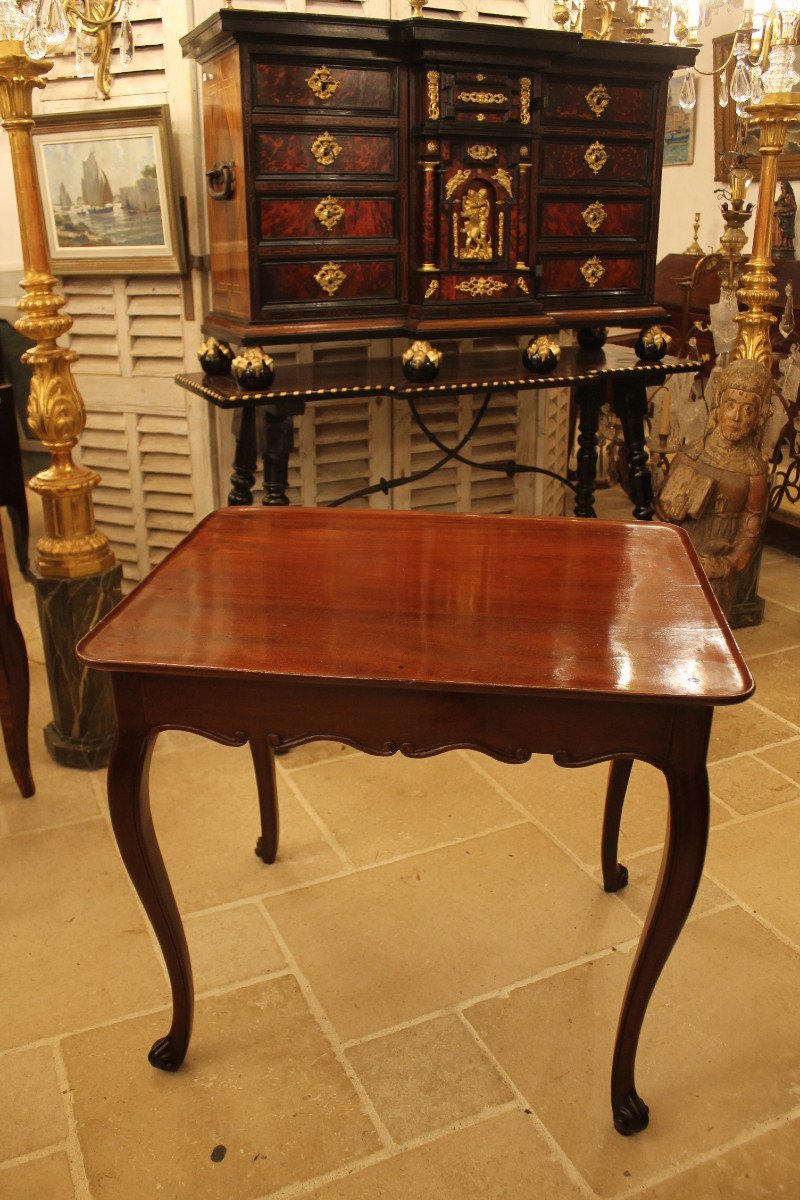 Louis XV Cabaret Table In Solid Mahogany-photo-2