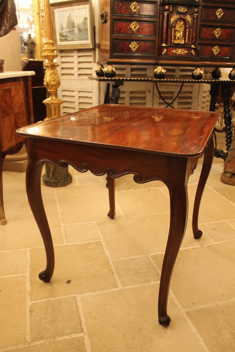 Louis XV Cabaret Table In Solid Mahogany-photo-3