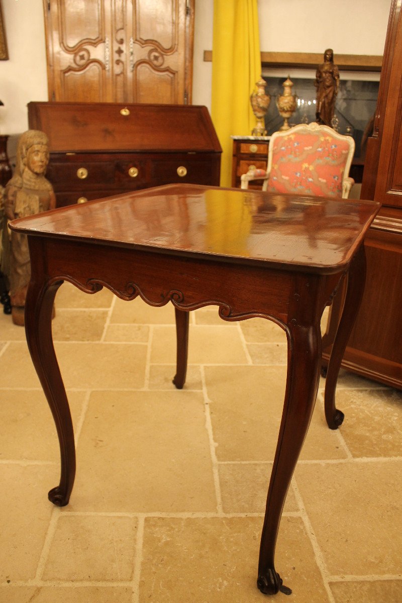 Louis XV Cabaret Table In Solid Mahogany-photo-7