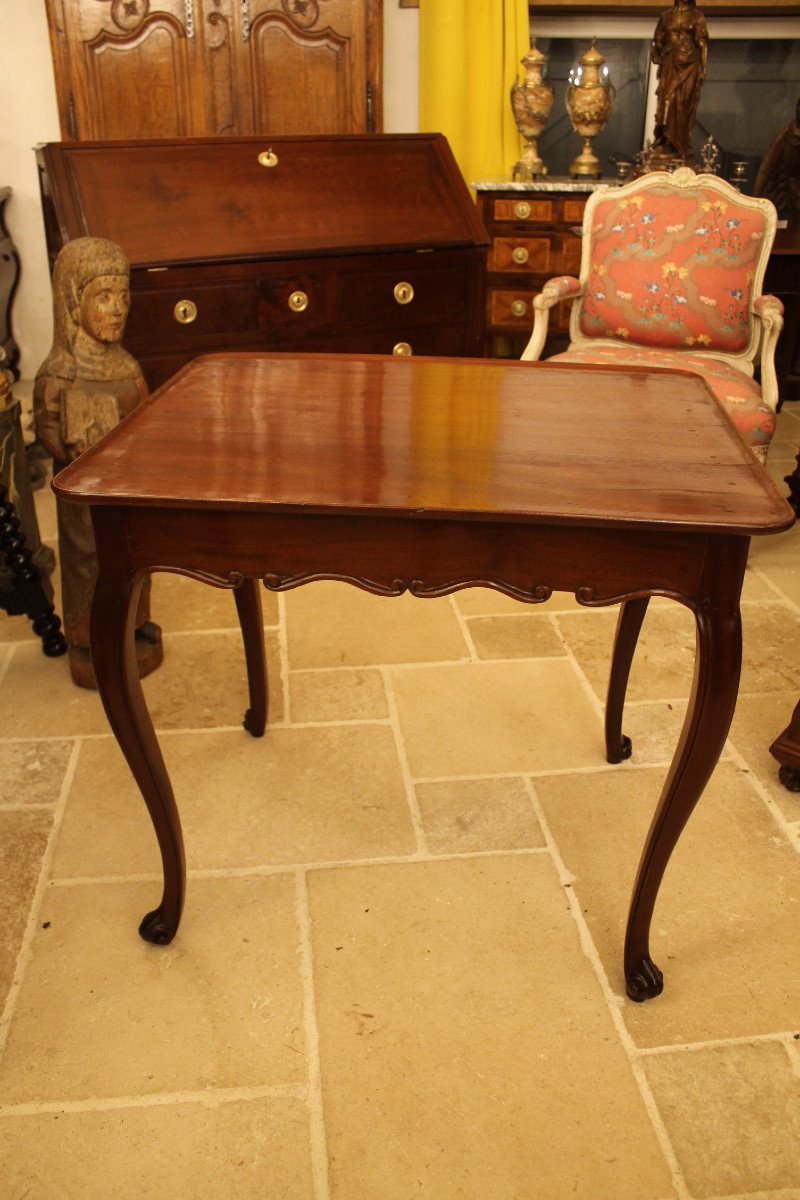 Louis XV Cabaret Table In Solid Mahogany-photo-8