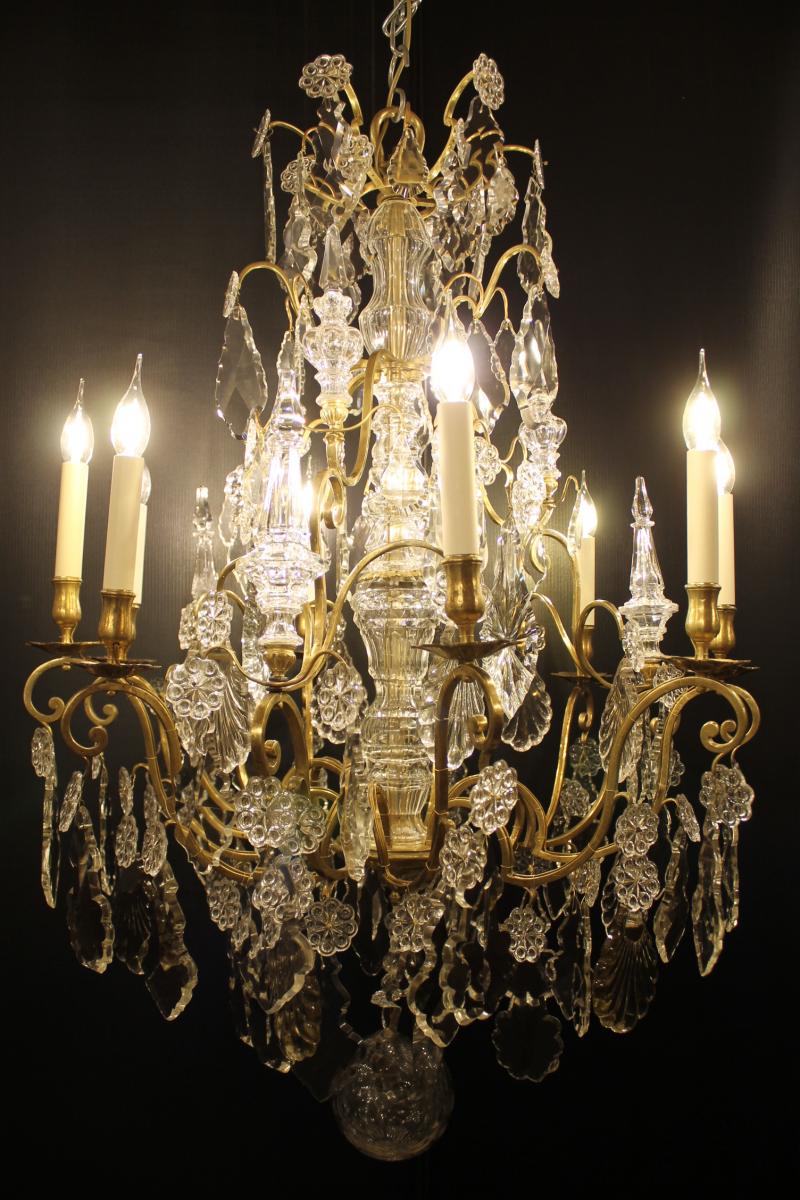 Chandelier Cage Louis XV Nine Lights, Eighteenth Century-photo-2